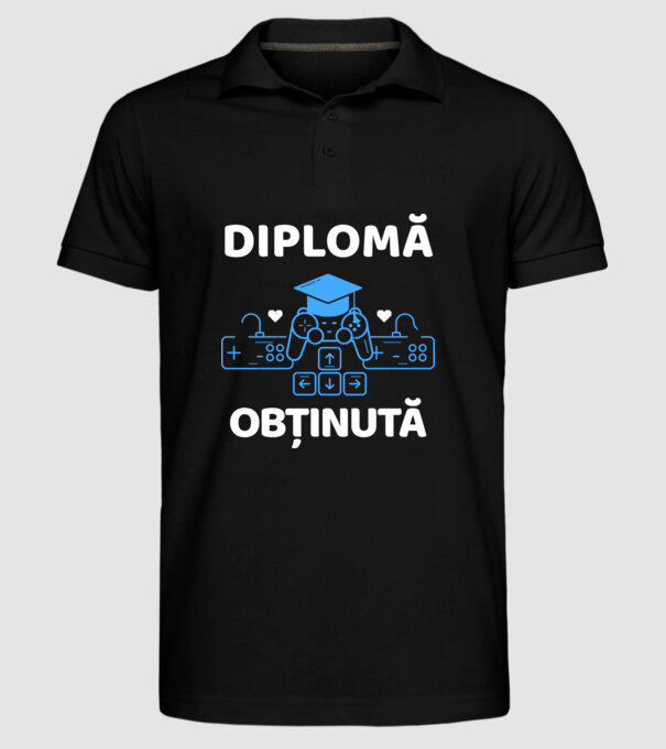Diplomă obținută model negru pe tricou