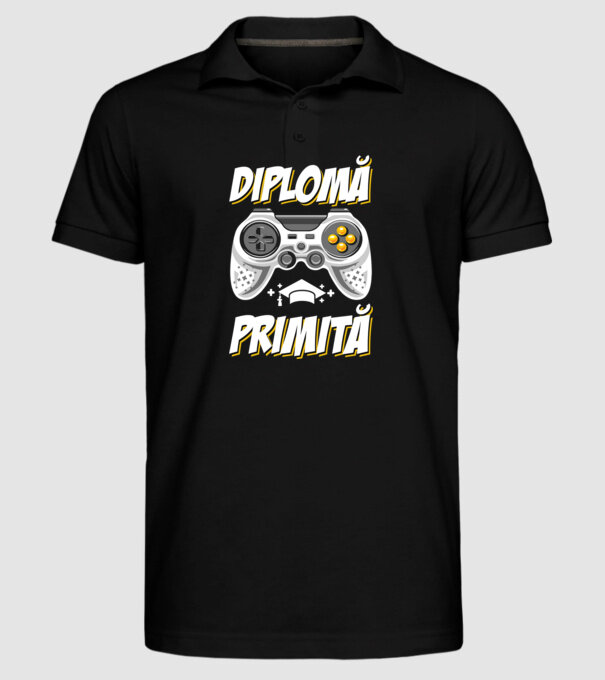 Gameri şcoală Diplomă model negru pe tricou