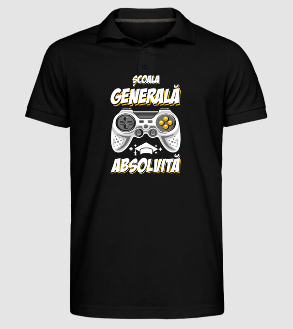 Gameri şcoală școală generală model negru pe tricou