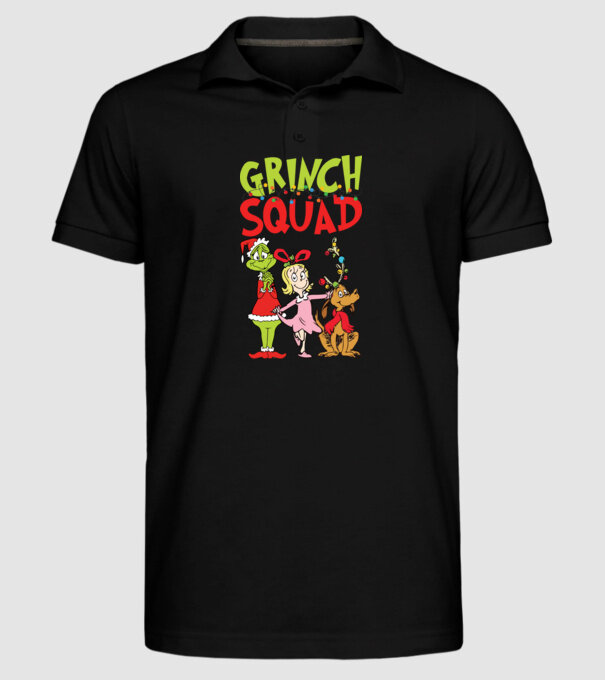 Grinch Squad model negru pe tricou