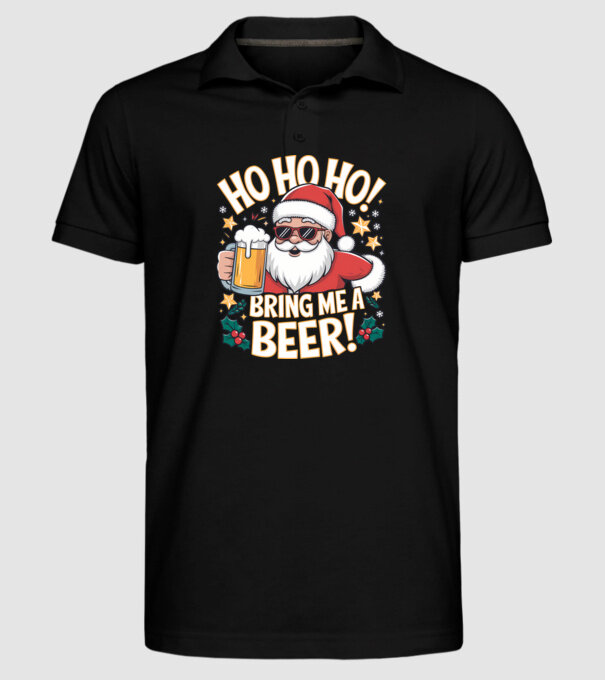 HO HO HO bring me a BEER santa Negru model negru pe tricou