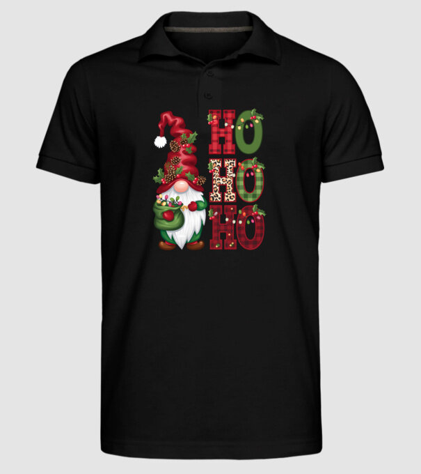 HOHOHO Gnome model negru pe tricou