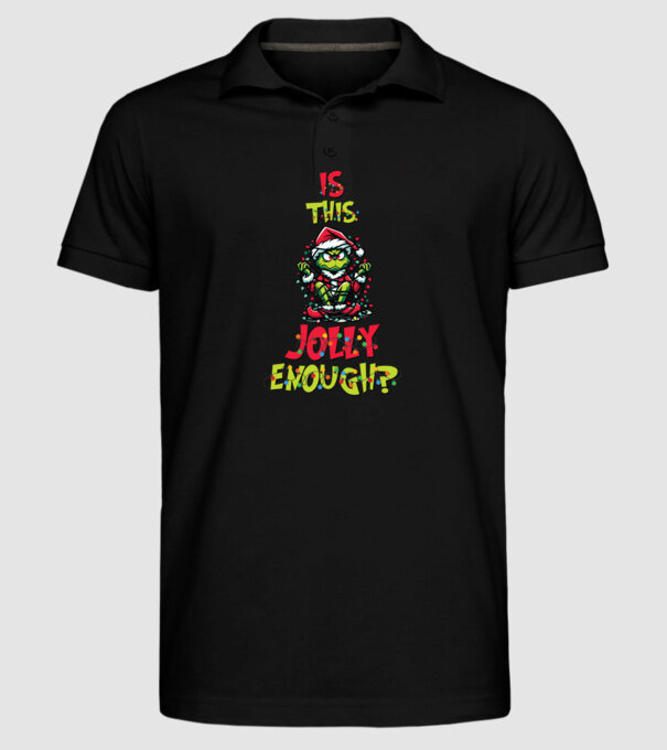 Is this jolly enough Grinch model negru pe tricou