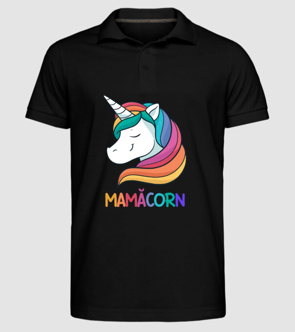 mamăcorn model negru pe tricou