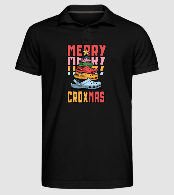 Merry Croxmas model negru pe tricou
