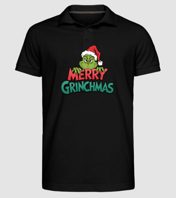 Merry Grinchmas model negru pe tricou