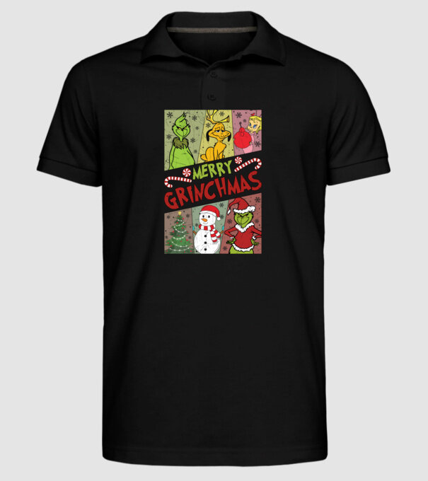 Merry Grinchmas - Grinch model negru pe tricou