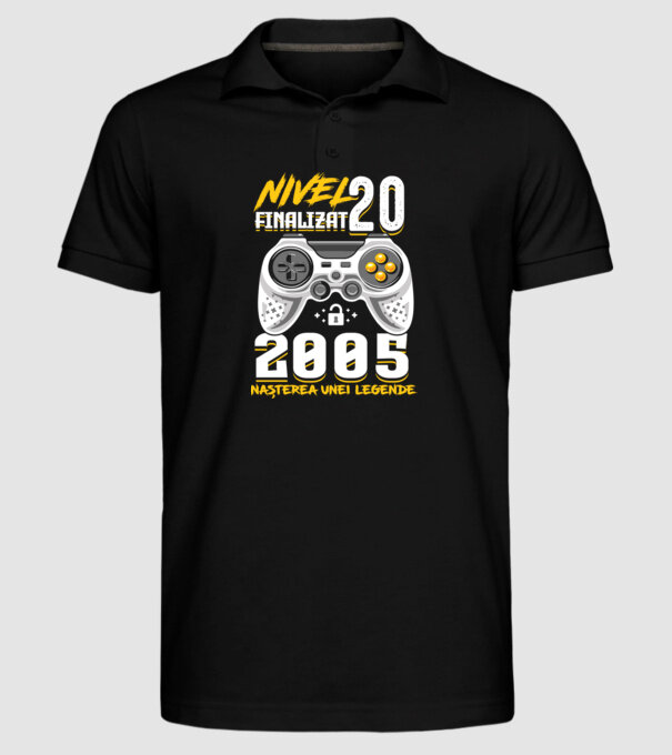 Nivel Finalizat 20 2005 model negru pe tricou