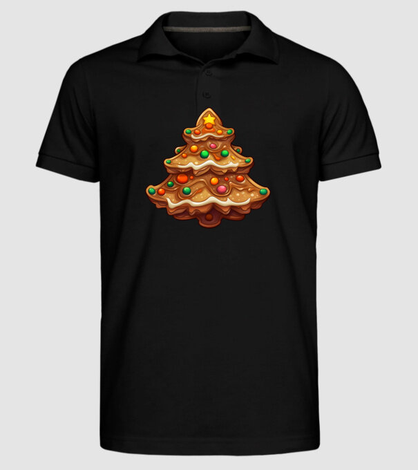 pom de Crăciun din turtă dulce model negru pe tricou