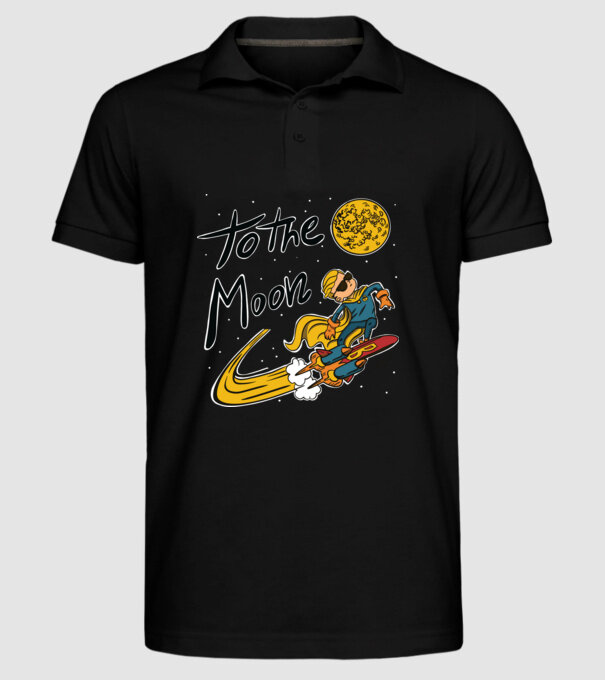 To the Moon Bitcoin model negru pe tricou