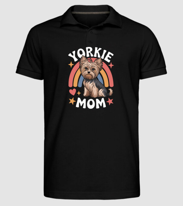 Yorkie Mom Negru model negru pe tricou