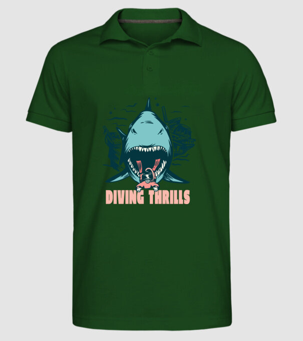 Scufundarea este periculoasă model verde închis pe tricou