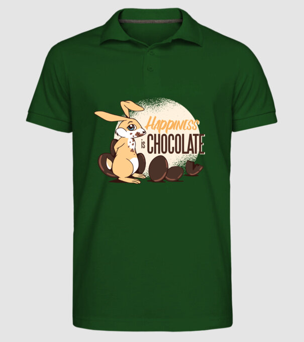 Fericirea este ciocolata model verde închis pe tricou