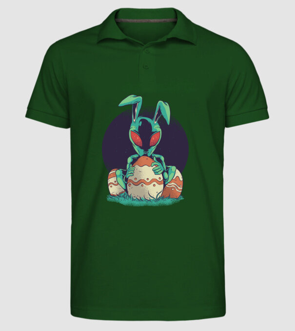 Paște Alien model verde închis pe tricou