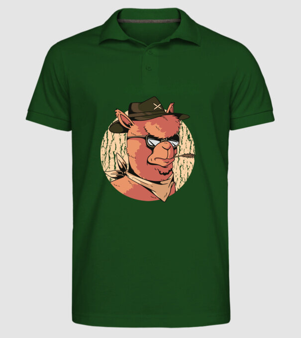 Alpaka model verde închis pe tricou