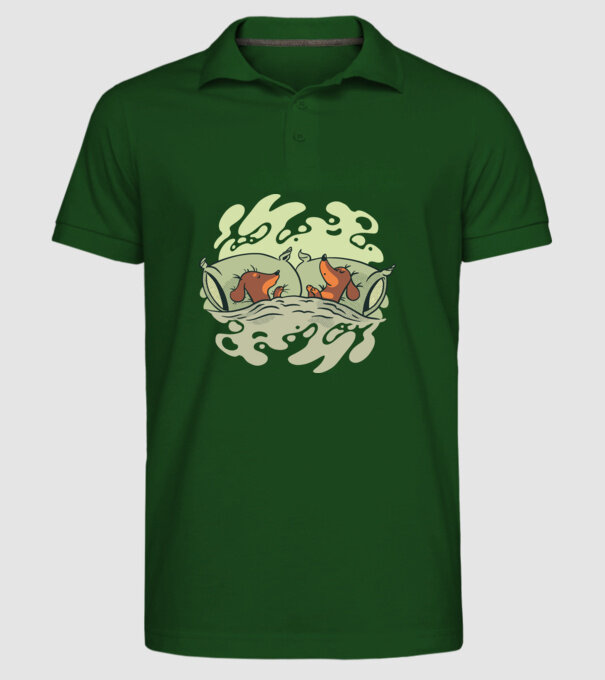 Teckeli dormind model verde închis pe tricou