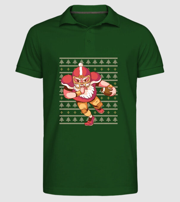 Fotbal american Moș Crăciun Touchdown Touchdown tricou Pulover urât cu model model verde închis pe tricou