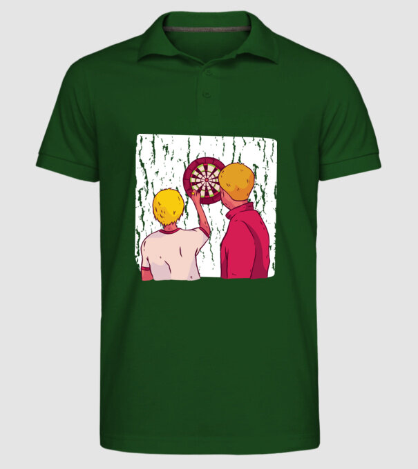 Darts Tată Fiu model verde închis pe tricou