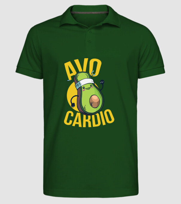 Avo Cardio Antrenament Avocado model verde închis pe tricou