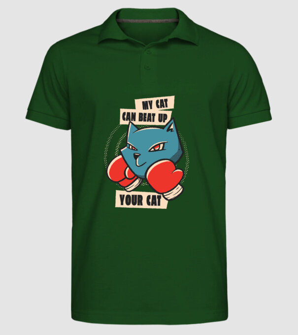 Pisicuța mea bate pisicuța ta model verde închis pe tricou