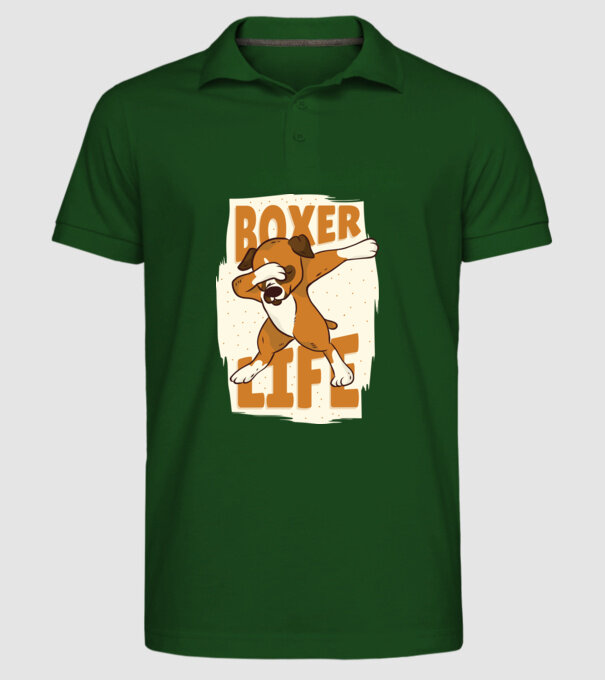 Boxer Life DAB model verde închis pe tricou
