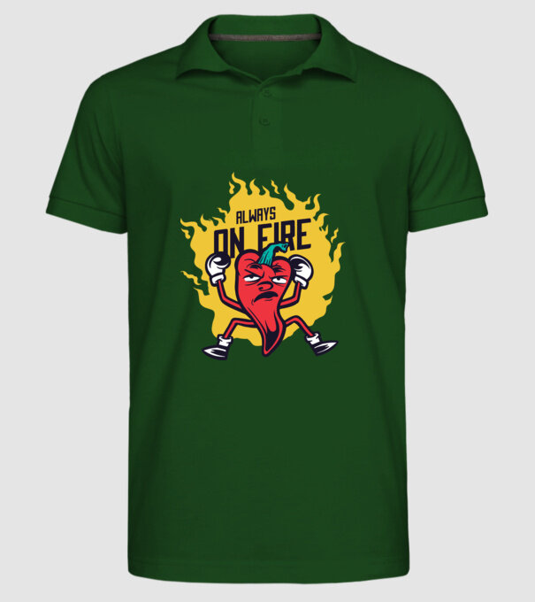 Ardei Chili model verde închis pe tricou