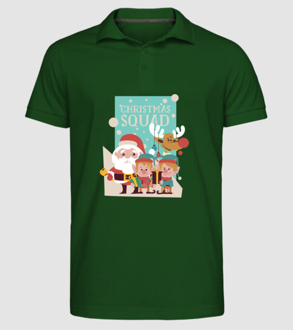 Christmas Squad Echipa de Crăciun model verde închis pe tricou