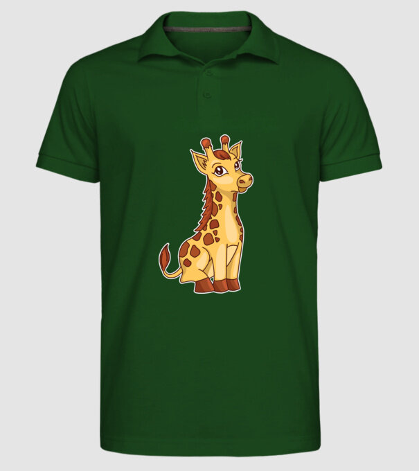 Girafă drăguță model verde închis pe tricou