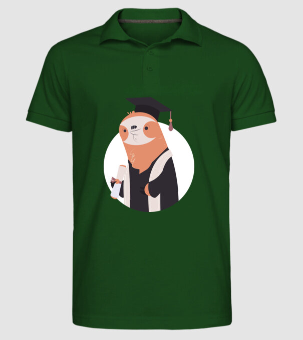 Leneș cu diplomă pentru absolvire model verde închis pe tricou