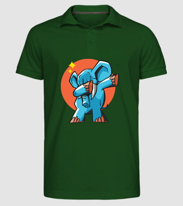 Elefant DAB model verde închis pe tricou