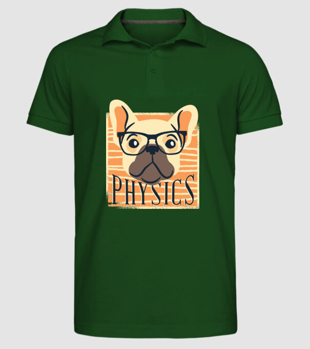Câine Fizică model verde închis pe tricou