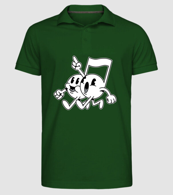 Note muzicale model verde închis pe tricou