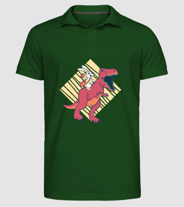 Dinozaur de Paște model verde închis pe tricou