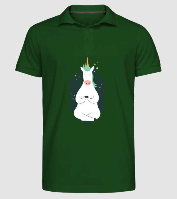 Yoga Unicron model verde închis pe tricou
