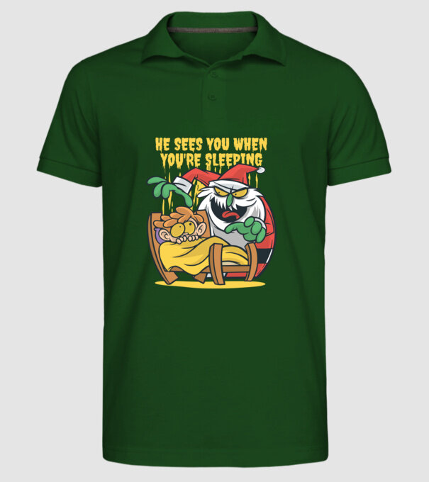 Elf de Crăciun model verde închis pe tricou