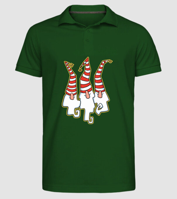 Elfi de Crăciun model verde închis pe tricou