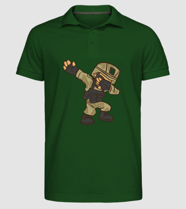 Soldat DAB model verde închis pe tricou