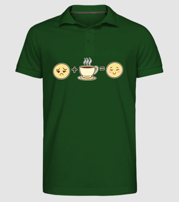 Cafea Fericire model verde închis pe tricou