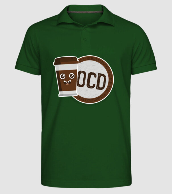 Cafea Dragoste și dependență model verde închis pe tricou
