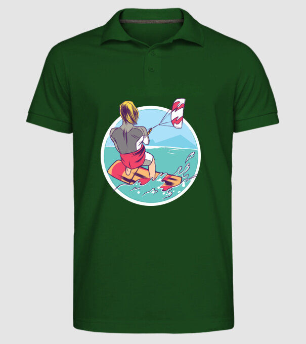 Kite Surf model verde închis pe tricou