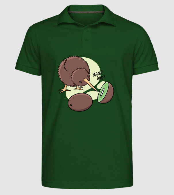 Familie Kiwi model verde închis pe tricou