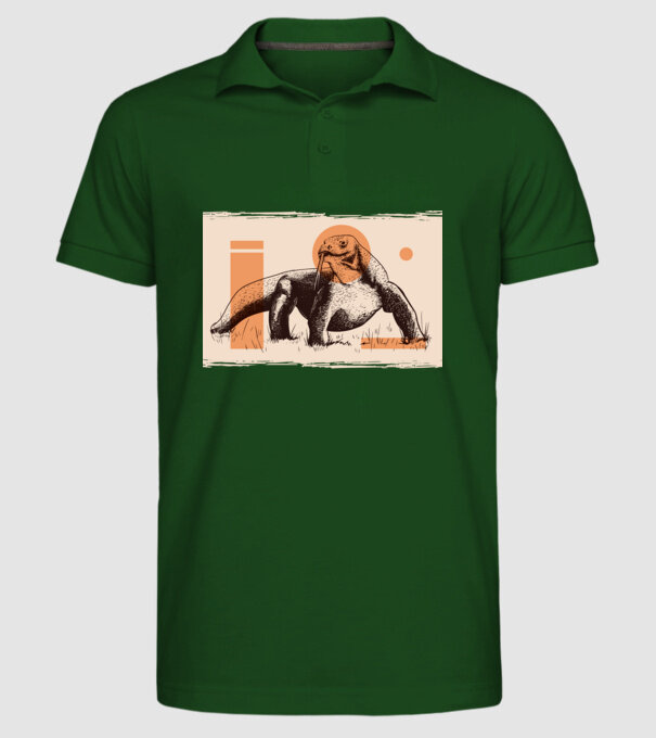 Șopârlă dragon de Komodo model verde închis pe tricou