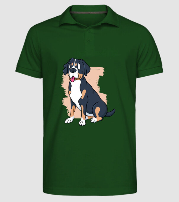 Câine model verde închis pe tricou