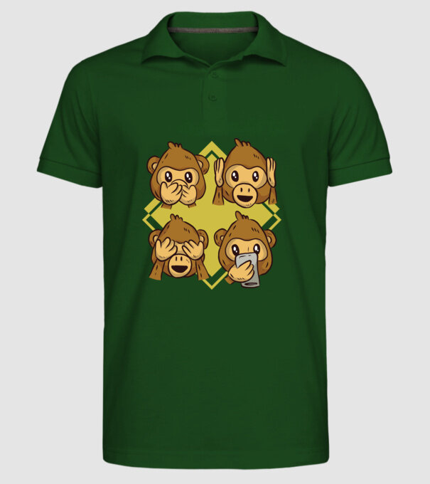 Icoane maimuță model verde închis pe tricou