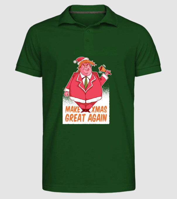 Make Xmas Great again Trump tricou amuzant Crăciun model verde închis pe tricou