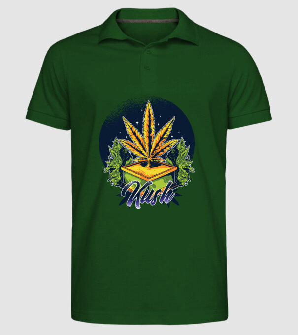 Marijuana Kush model verde închis pe tricou