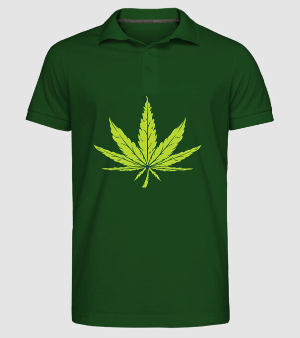 Frunză de marijuana model verde închis pe tricou