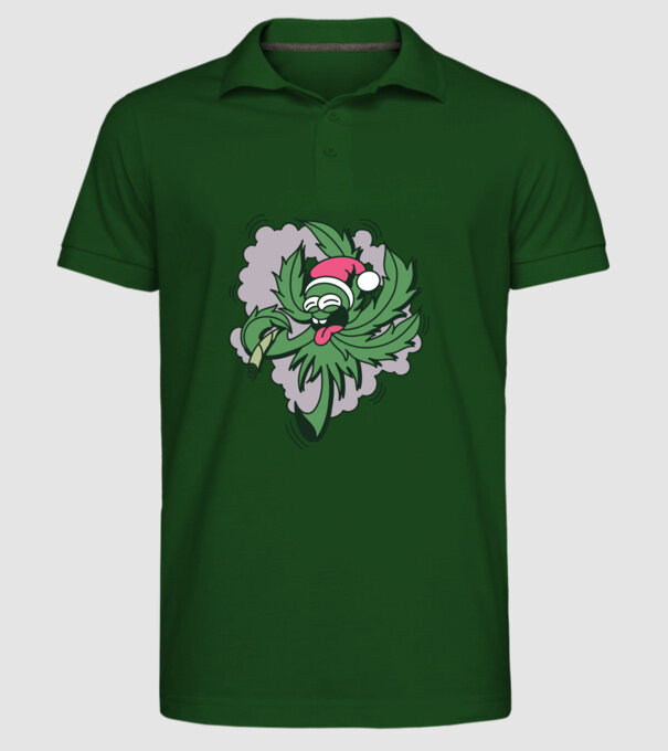 Marijuana Santa model verde închis pe tricou