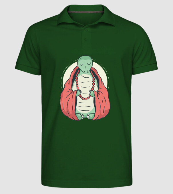 Broasca țestoasă care meditează model verde închis pe tricou