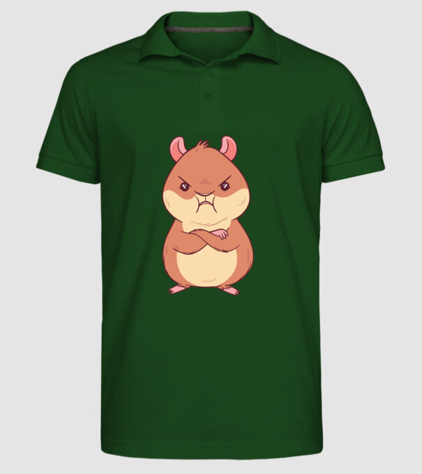 Hamster furios model verde închis pe tricou